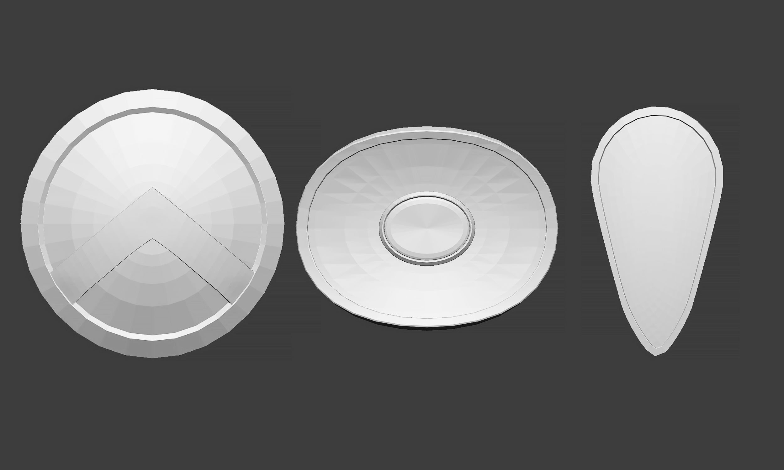 30 Low poly medieval fantasy shield base mesh shapes IMM brush 3D model_4