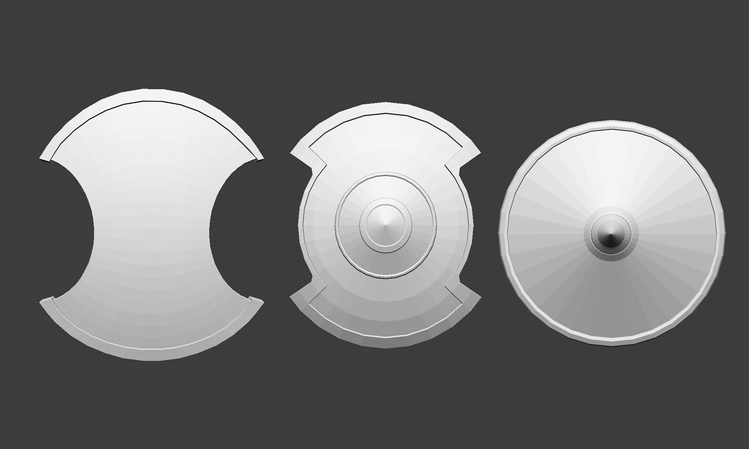 30 Low poly medieval fantasy shield base mesh shapes IMM brush 3D model_1