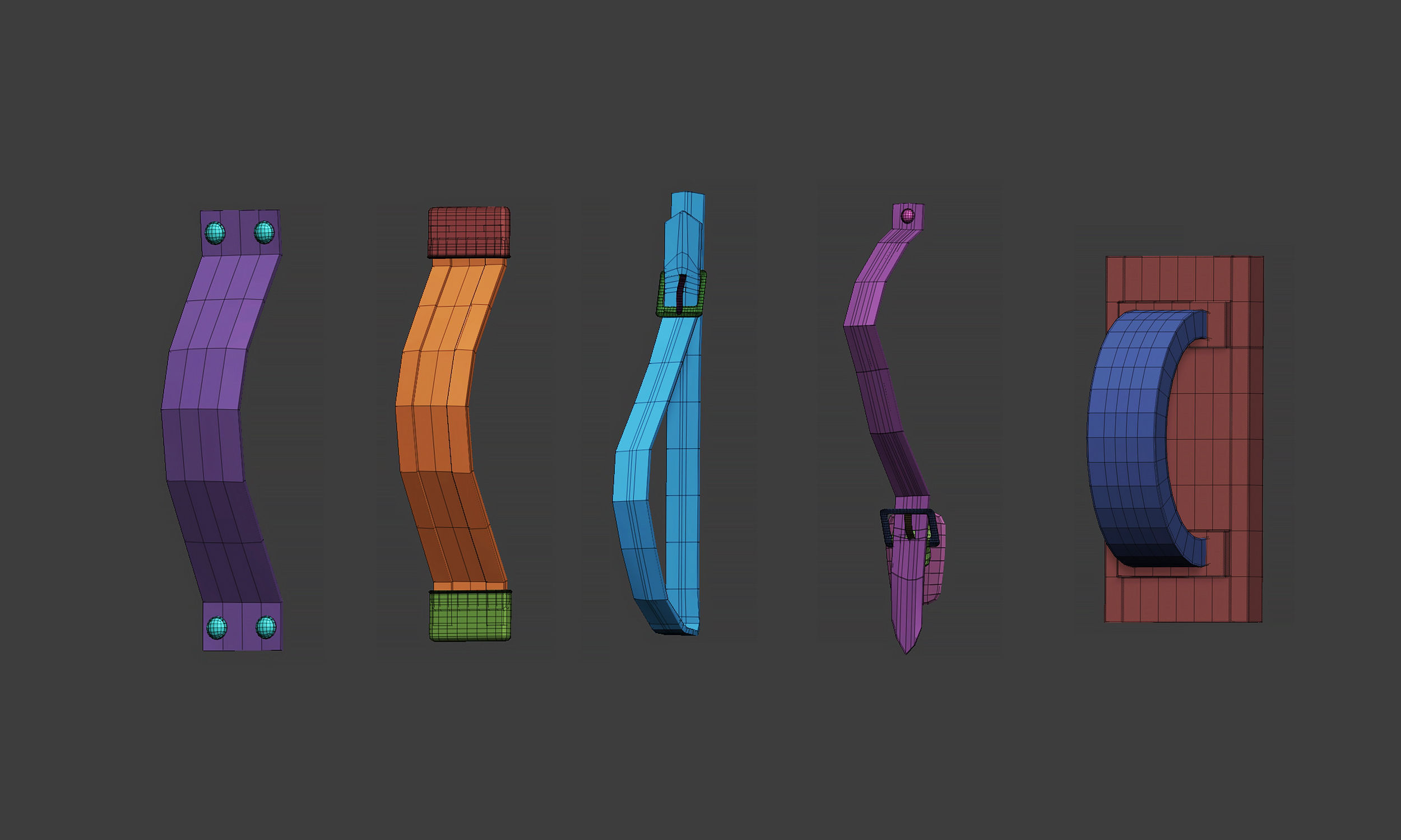 30 Low poly medieval fantasy shield base mesh shapes IMM brush 3D model_22