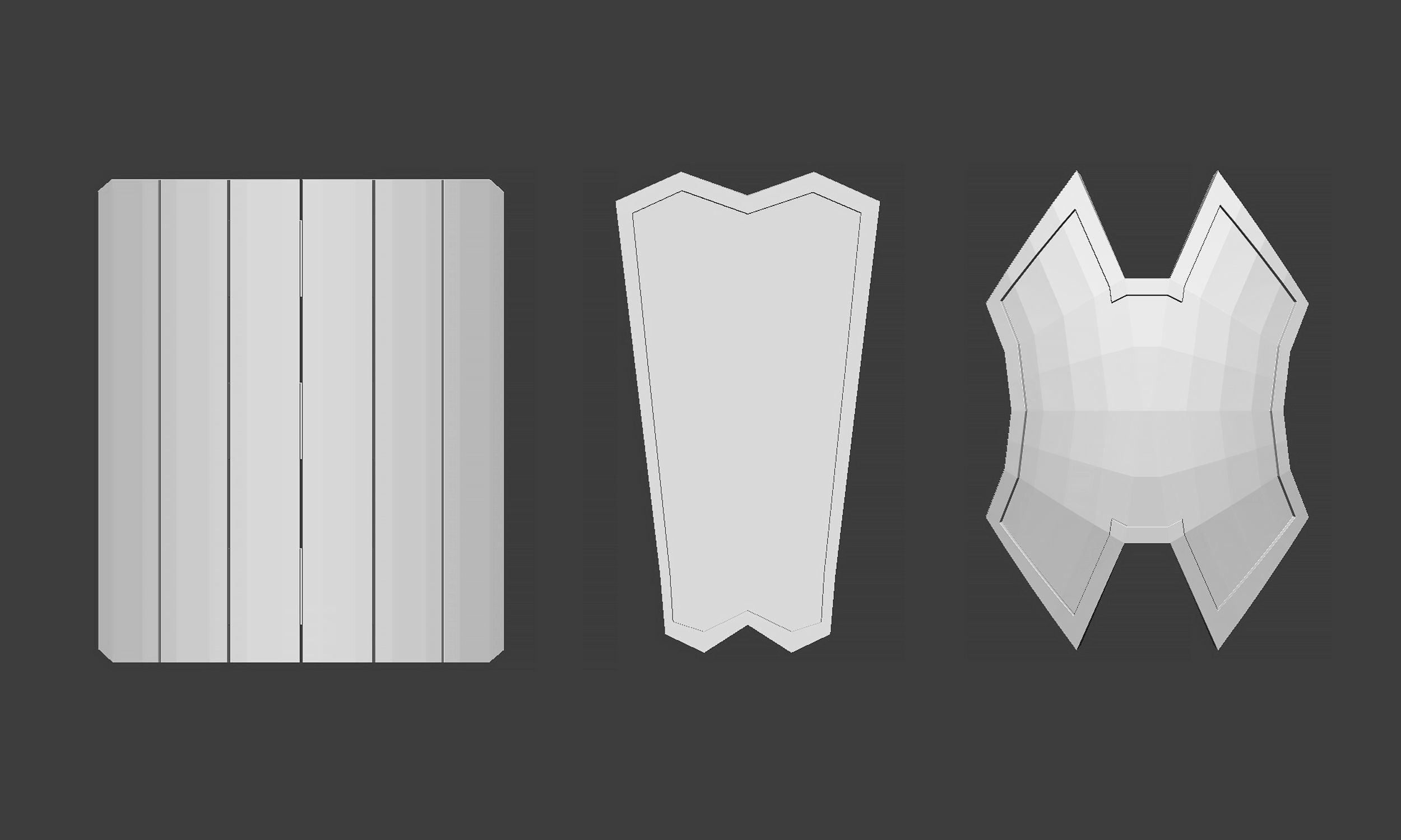 30 Low poly medieval fantasy shield base mesh shapes IMM brush 3D model_9