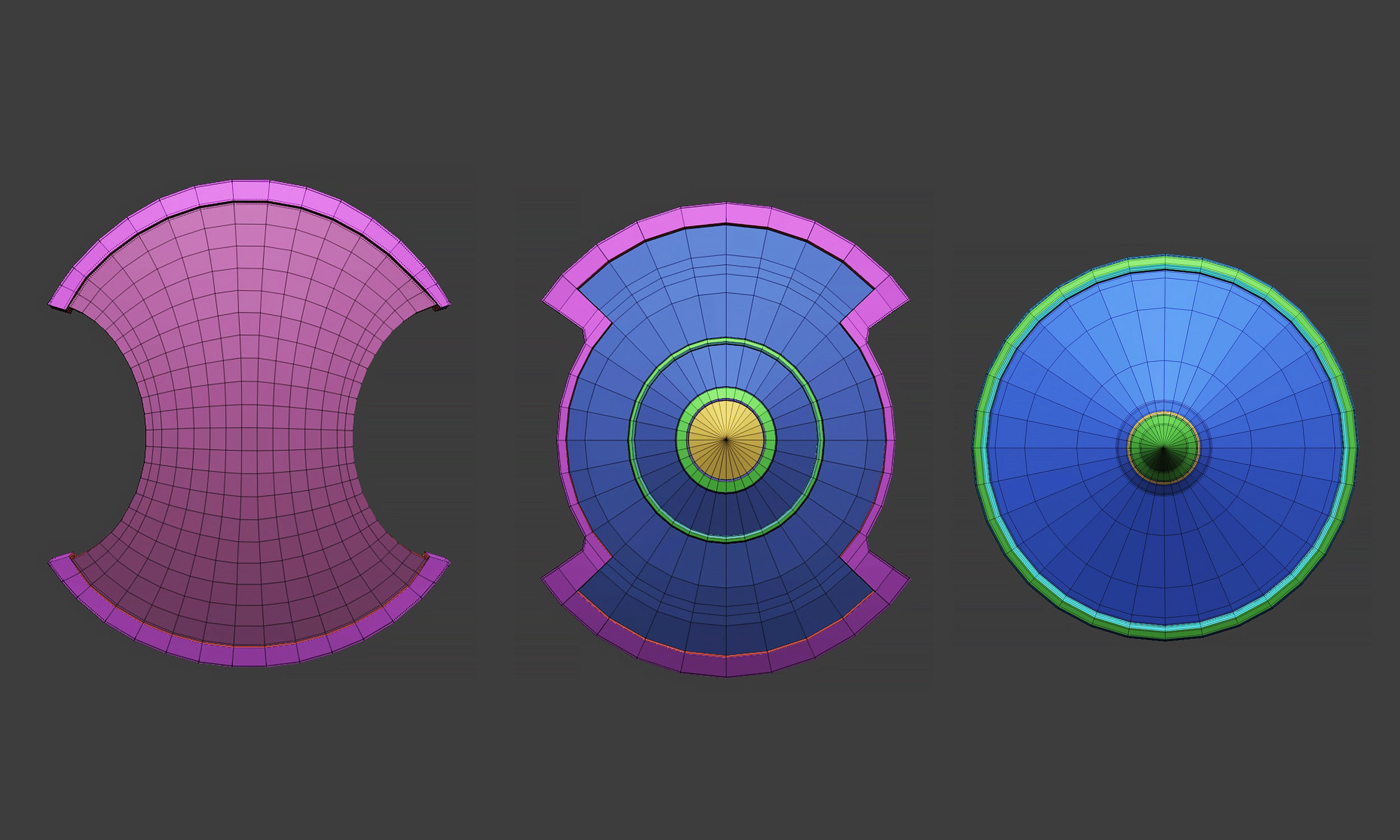 30 Low poly medieval fantasy shield base mesh shapes IMM brush 3D model_12