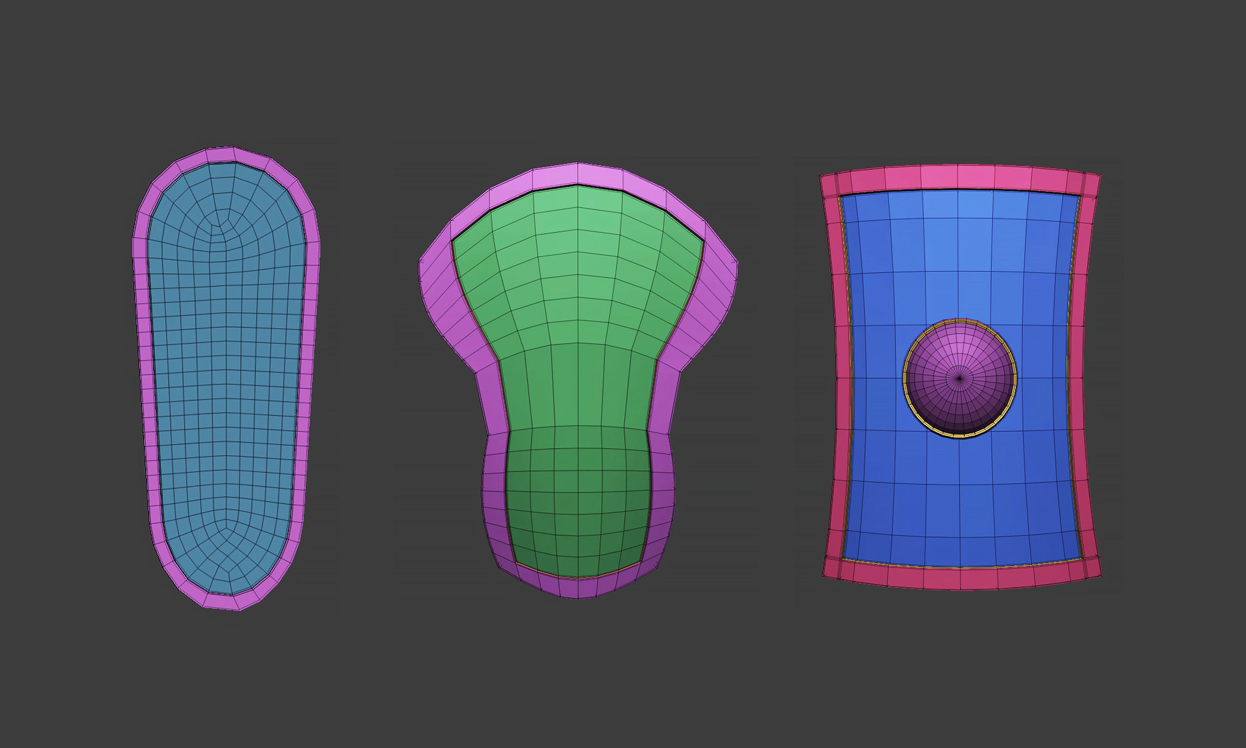 30 Low poly medieval fantasy shield base mesh shapes IMM brush 3D model_16