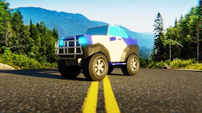 Stylized SUV Car - Low Poly Game Asset Low-poly 3D model