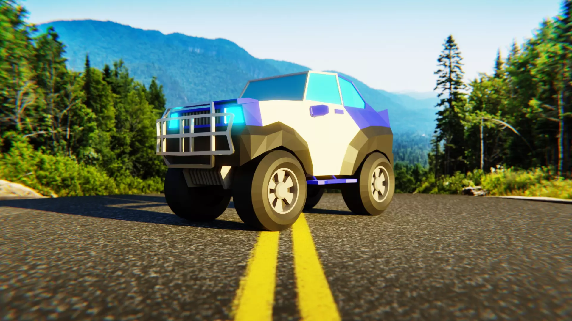 Stylized SUV Car - Low Poly Vehicle Game Asset 3D Model Low-poly 3D model_0