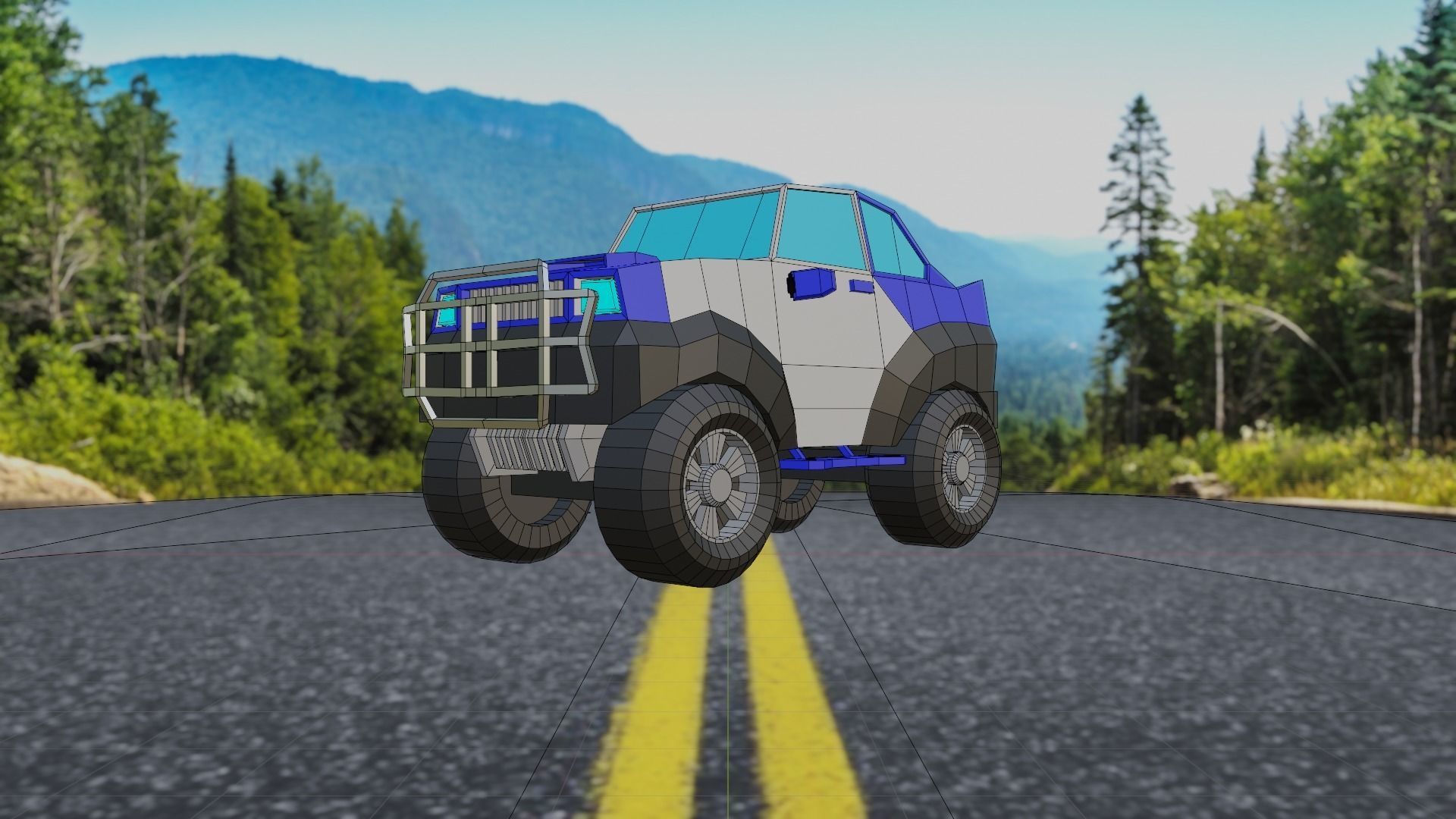 Stylized SUV Car - Low Poly Vehicle Game Asset 3D Model Low-poly 3D model_9