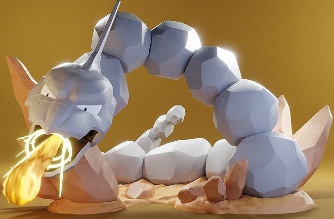 095Onix pokemon figurine with tail 3D print model