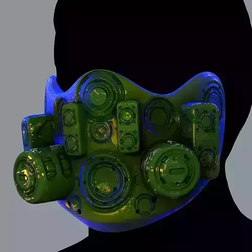 Gas mask helmet 3d model scifi Low-poly Low-poly 3D model