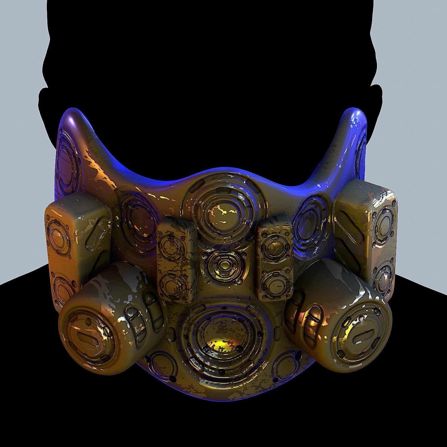 Gas mask helmet 3d model scifi Low-poly Low-poly 3D model Low-poly 3D model_2