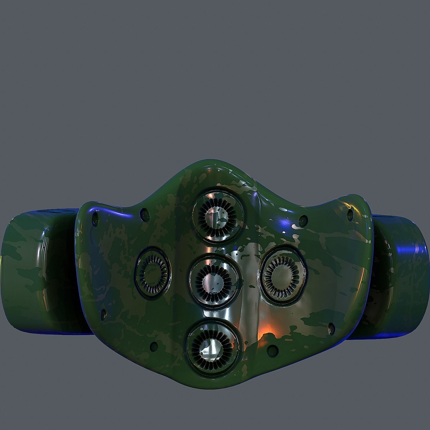 Gas mask helmet 3d model scifi Low-poly Low-poly 3D model Low-poly 3D model_6