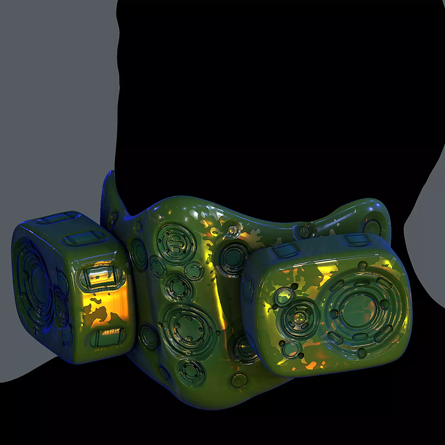 Gas mask helmet 3d model scifi Low-poly Low-poly 3D model Low-poly 3D model_0