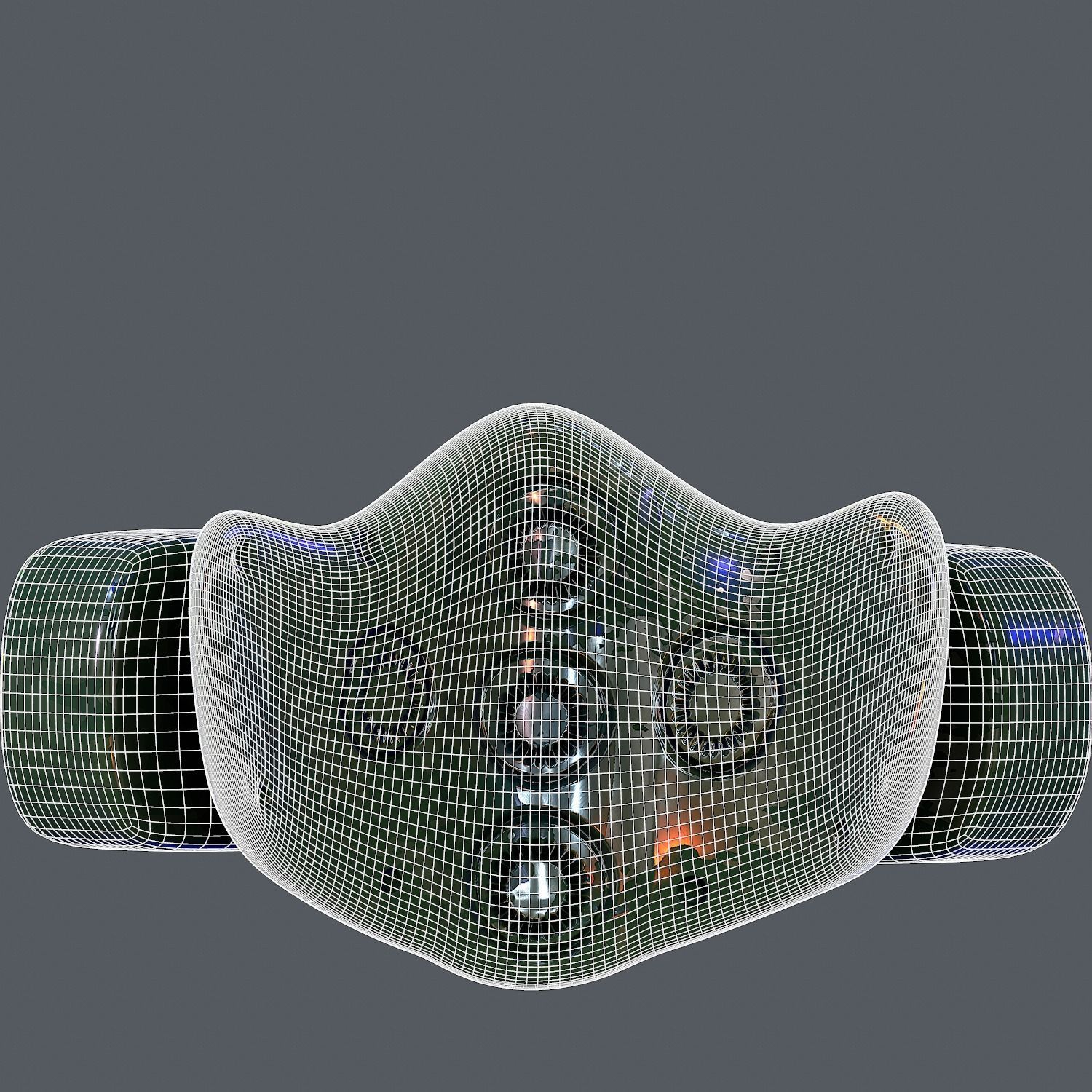 Gas mask helmet 3d model scifi Low-poly Low-poly 3D model Low-poly 3D model_7