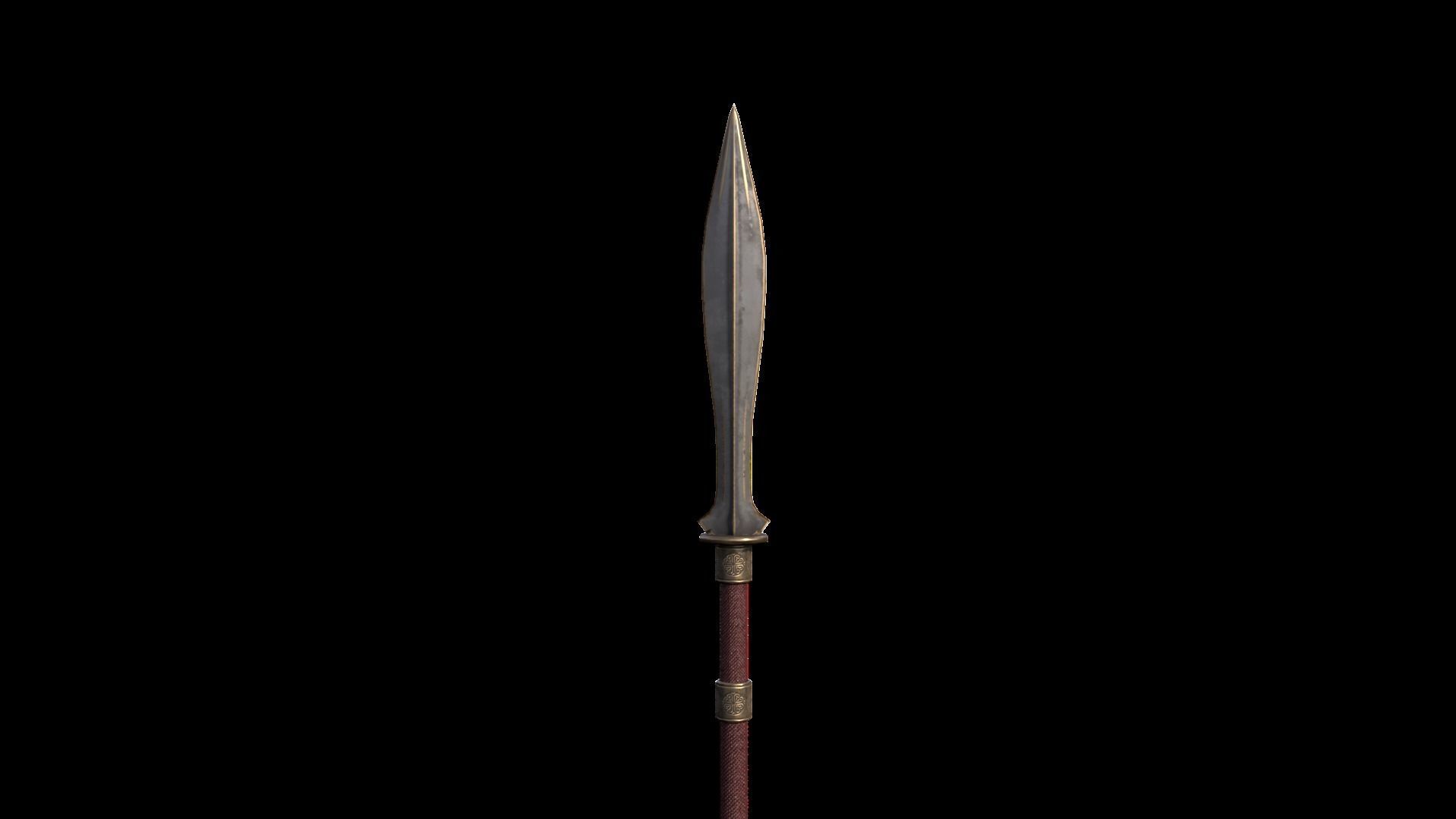 Spear sword Free low-poly 3D model_2