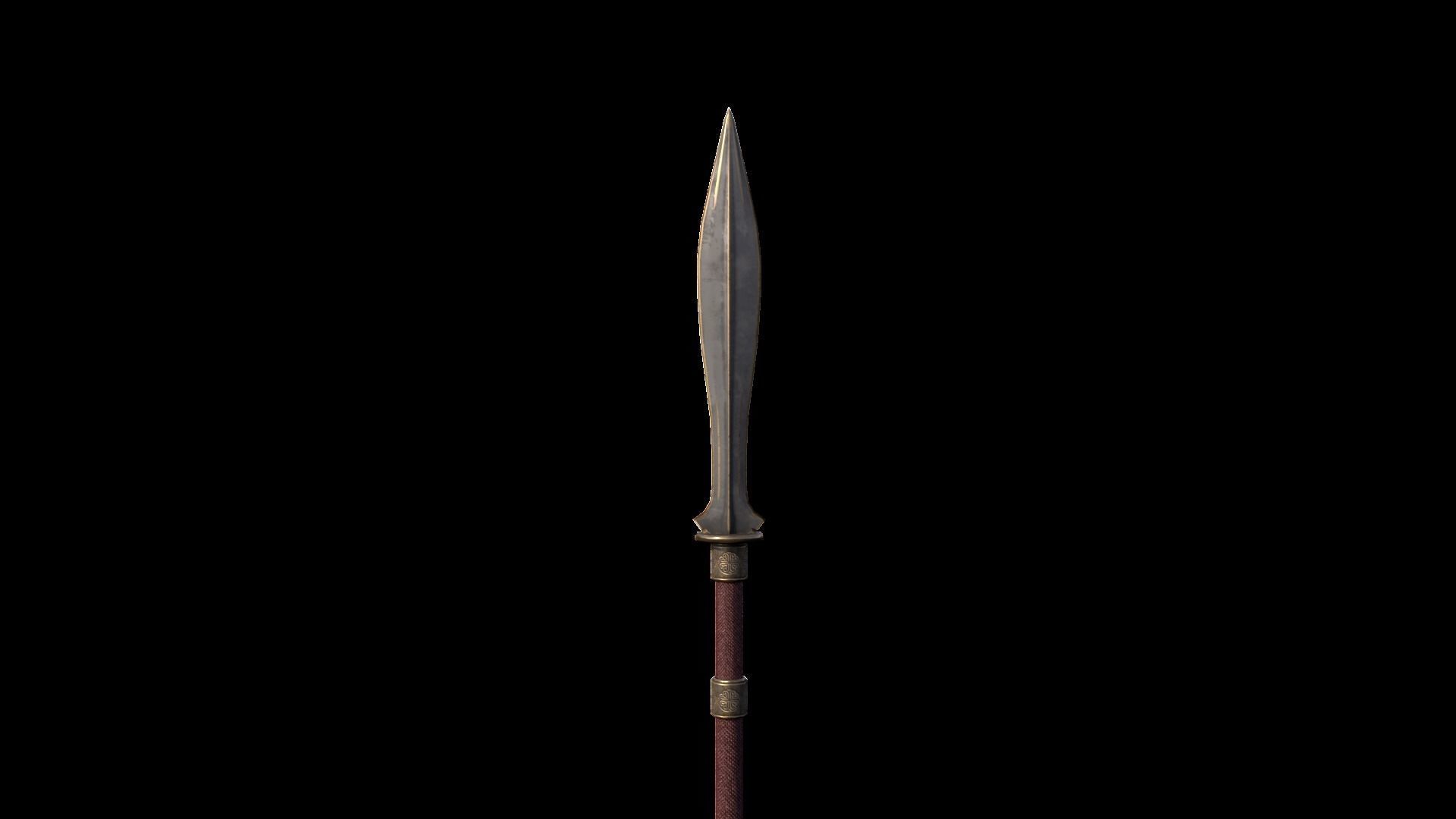 Spear sword Free low-poly 3D model_3