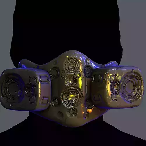 Gas mask helmet 3d model scifi Low-poly Low-poly 3D model