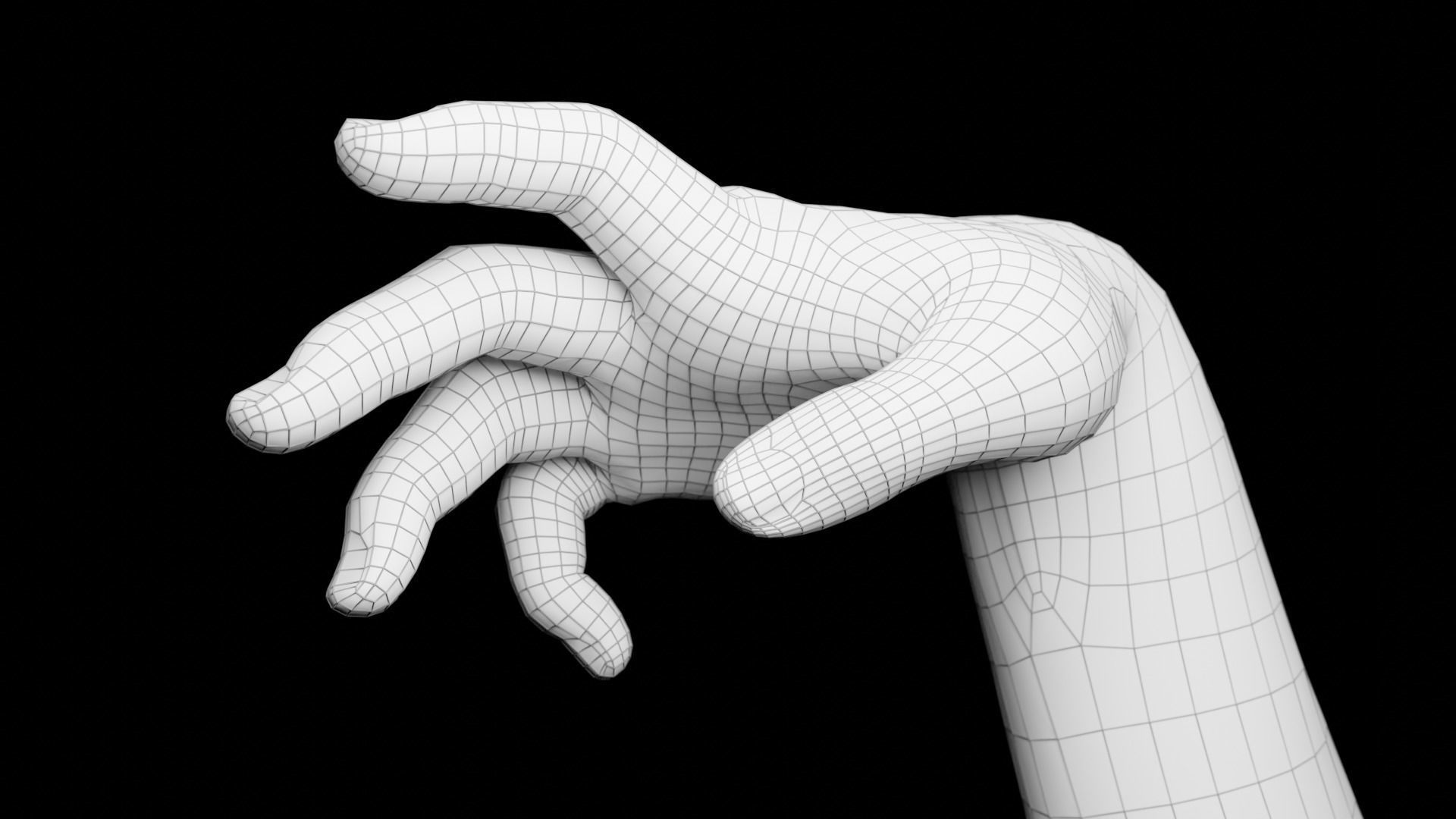 Right Hand Rigged Low-poly 3D model_13