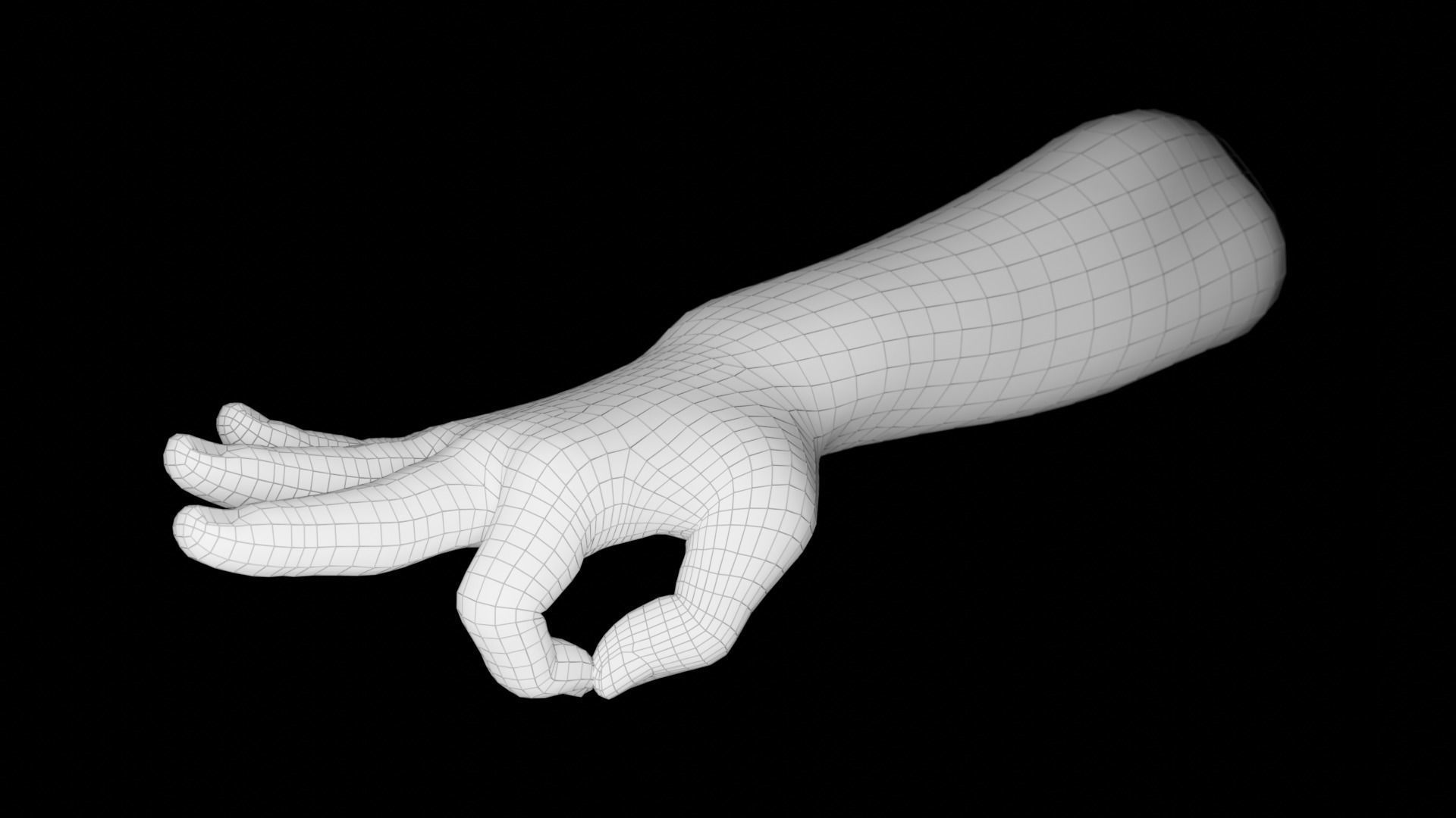 Right Hand Rigged Low-poly 3D model_21