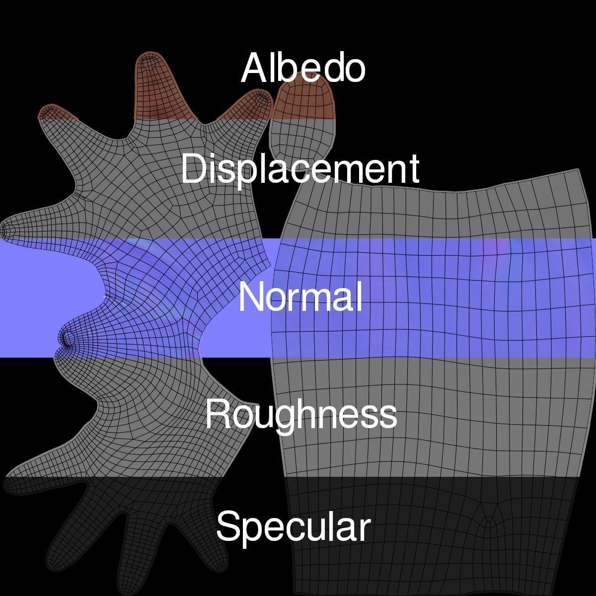 Right Hand Rigged Low-poly 3D model_27