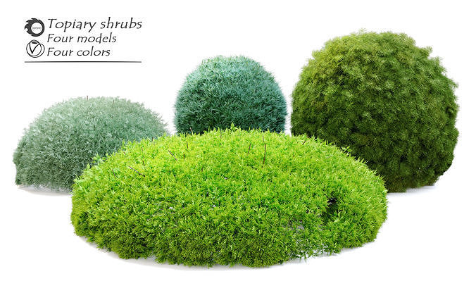 Topiary shrubs 3D model