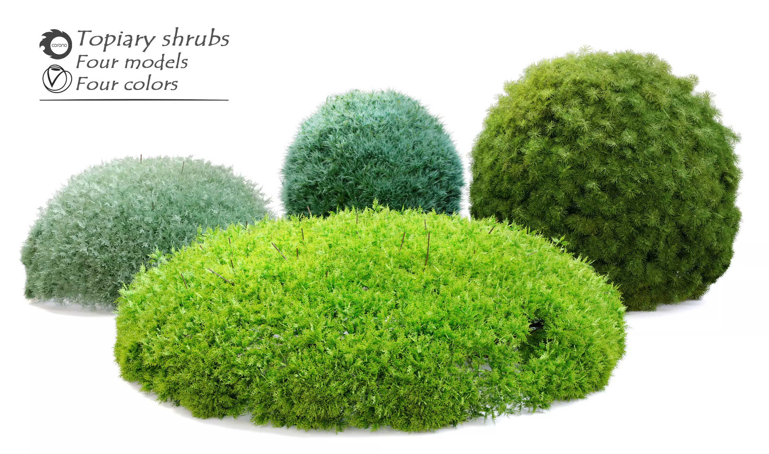Topiary shrubs 3D model