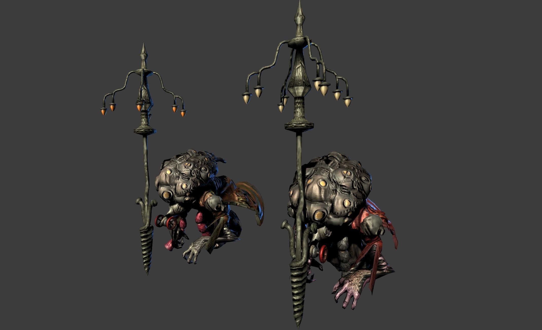 Shaman Mutant Low-poly 3D model_10