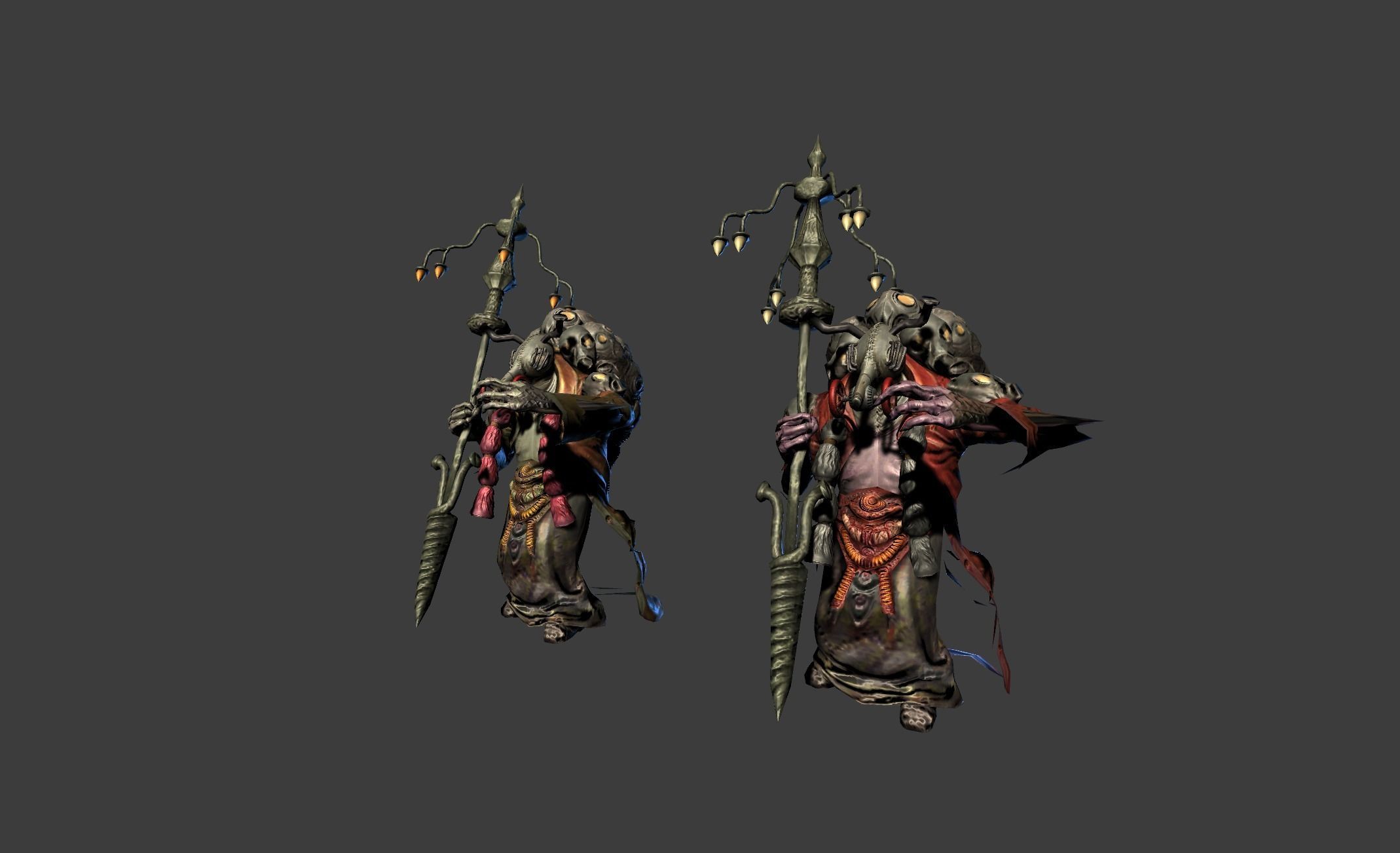 Shaman Mutant Low-poly 3D model_11