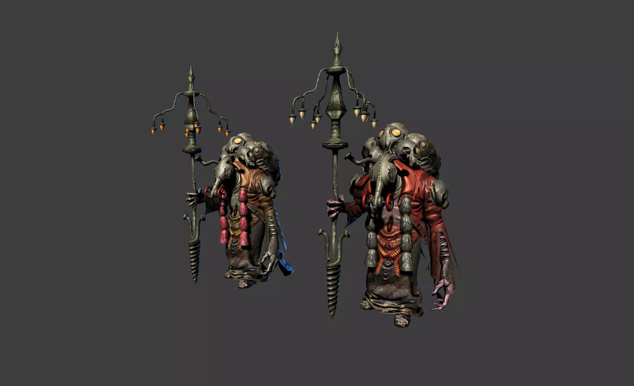 Shaman Mutant Low-poly 3D model_0