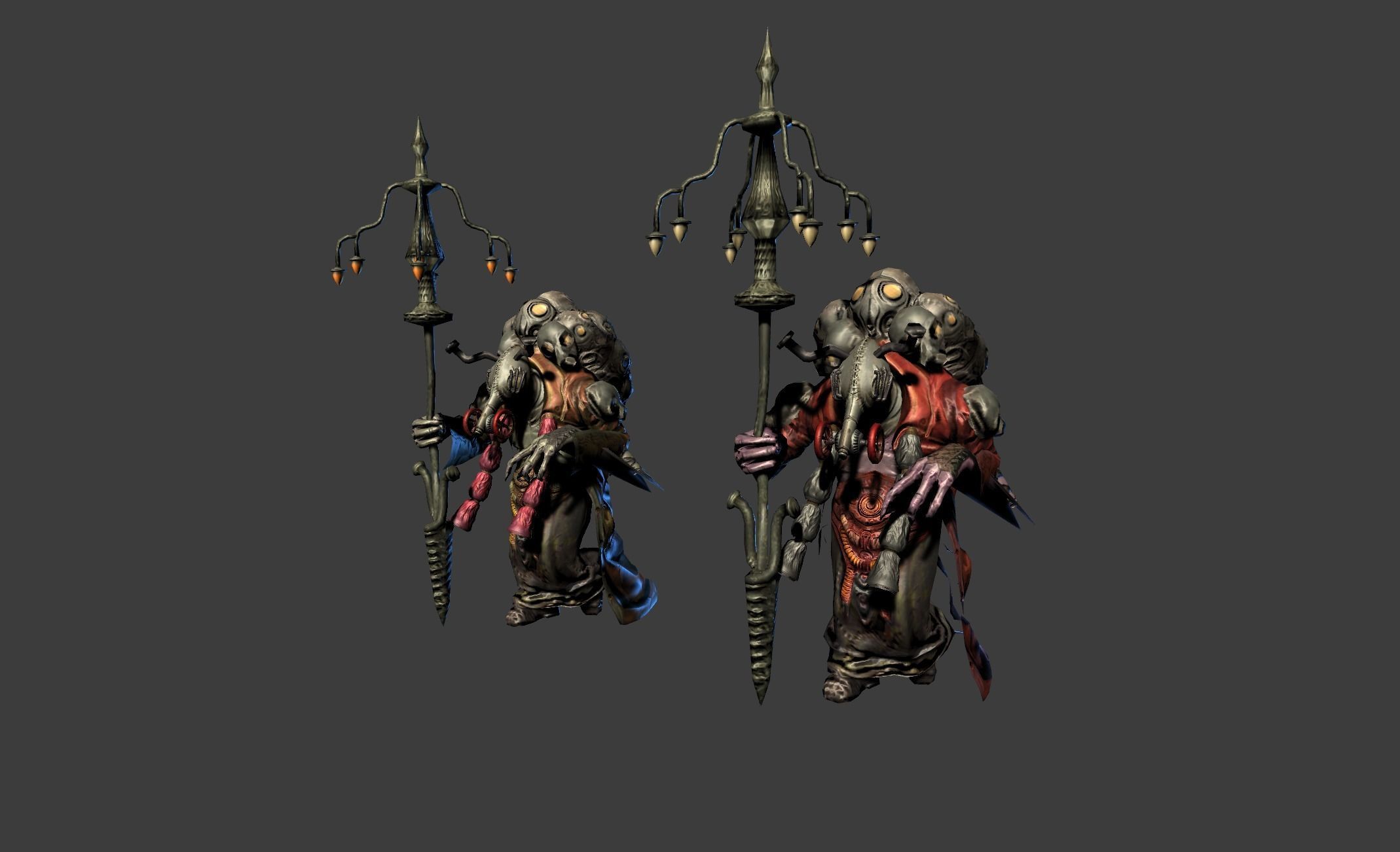 Shaman Mutant Low-poly 3D model_8
