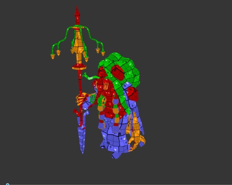 Shaman Mutant Low-poly 3D model_6