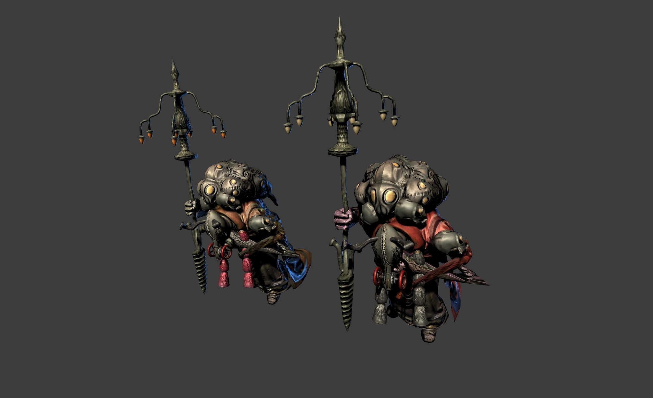 Shaman Mutant Low-poly 3D model_7