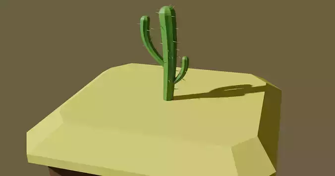 Simple Cartoon Cactus Free low-poly 3D model