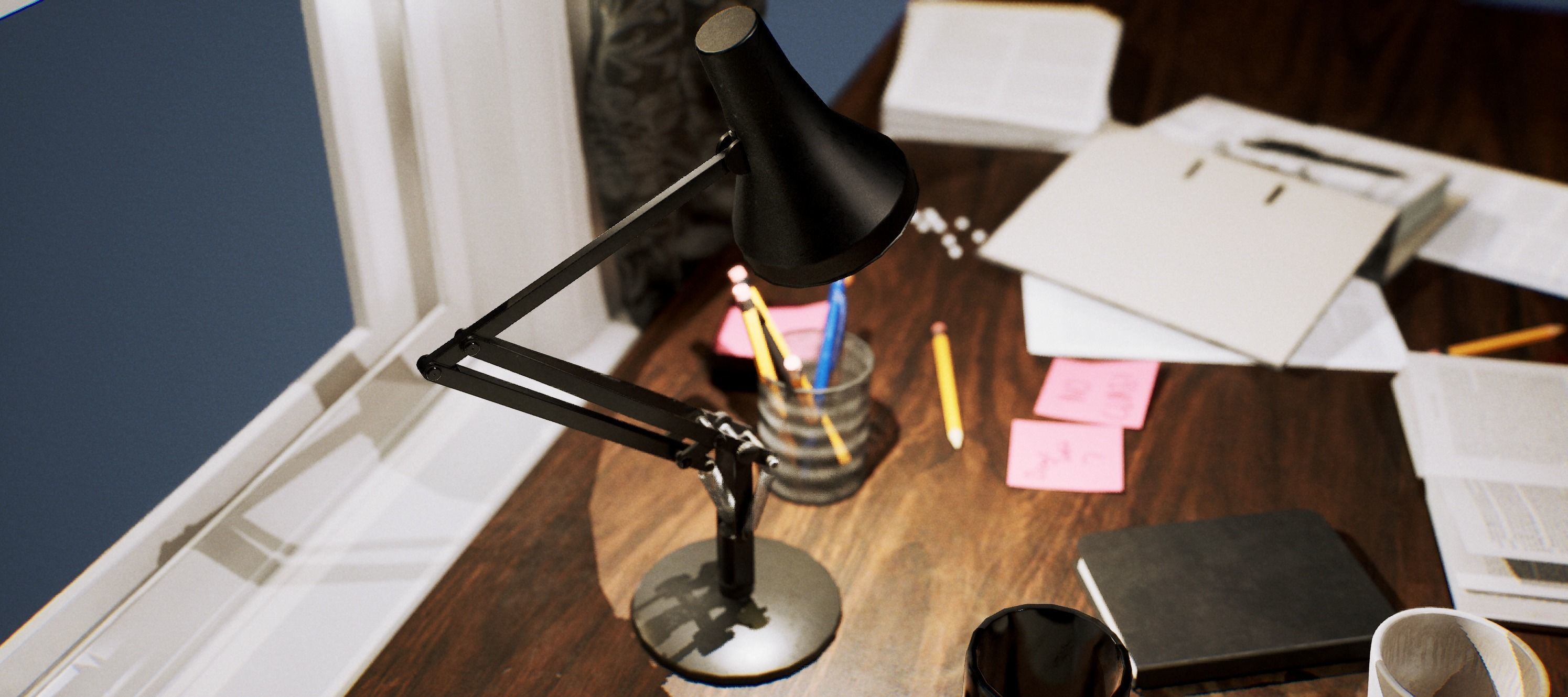 Steel Table Lamp 3D model_2