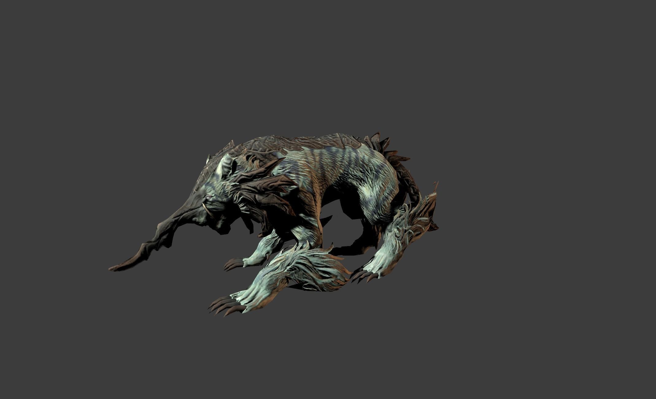 AwlHornTiger Creature Low-poly 3D model_11