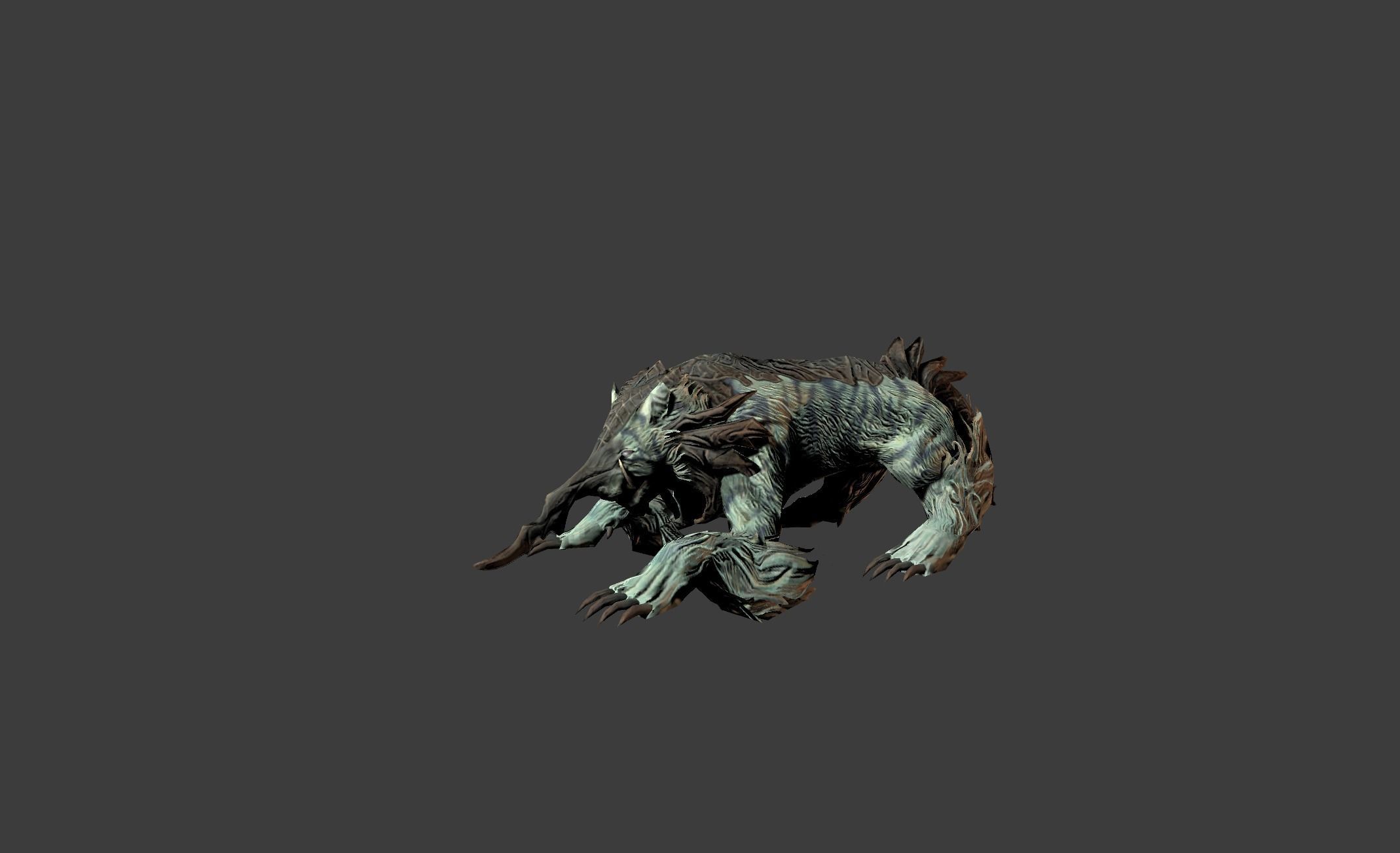 AwlHornTiger Creature Low-poly 3D model_8