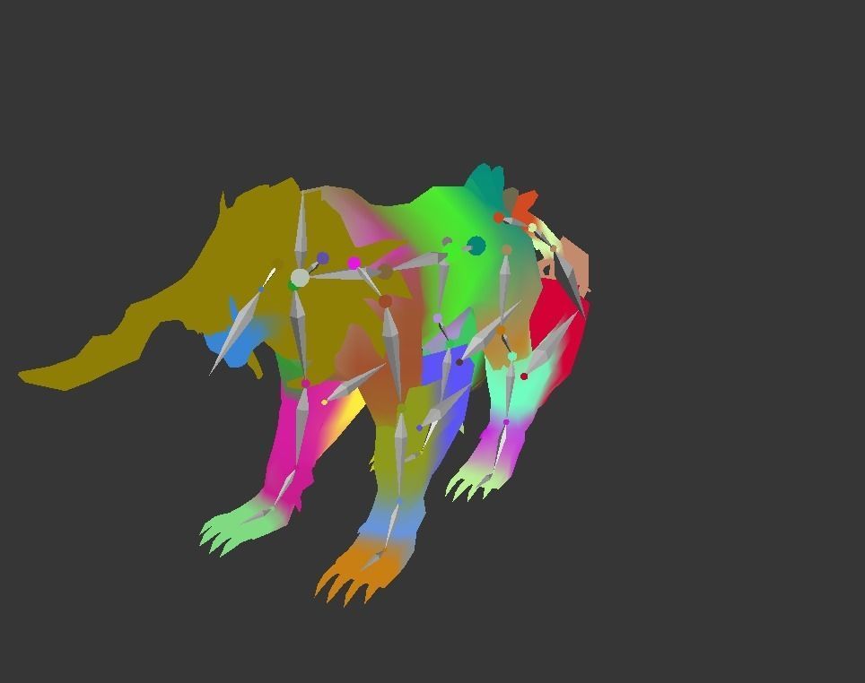 AwlHornTiger Creature Low-poly 3D model_3