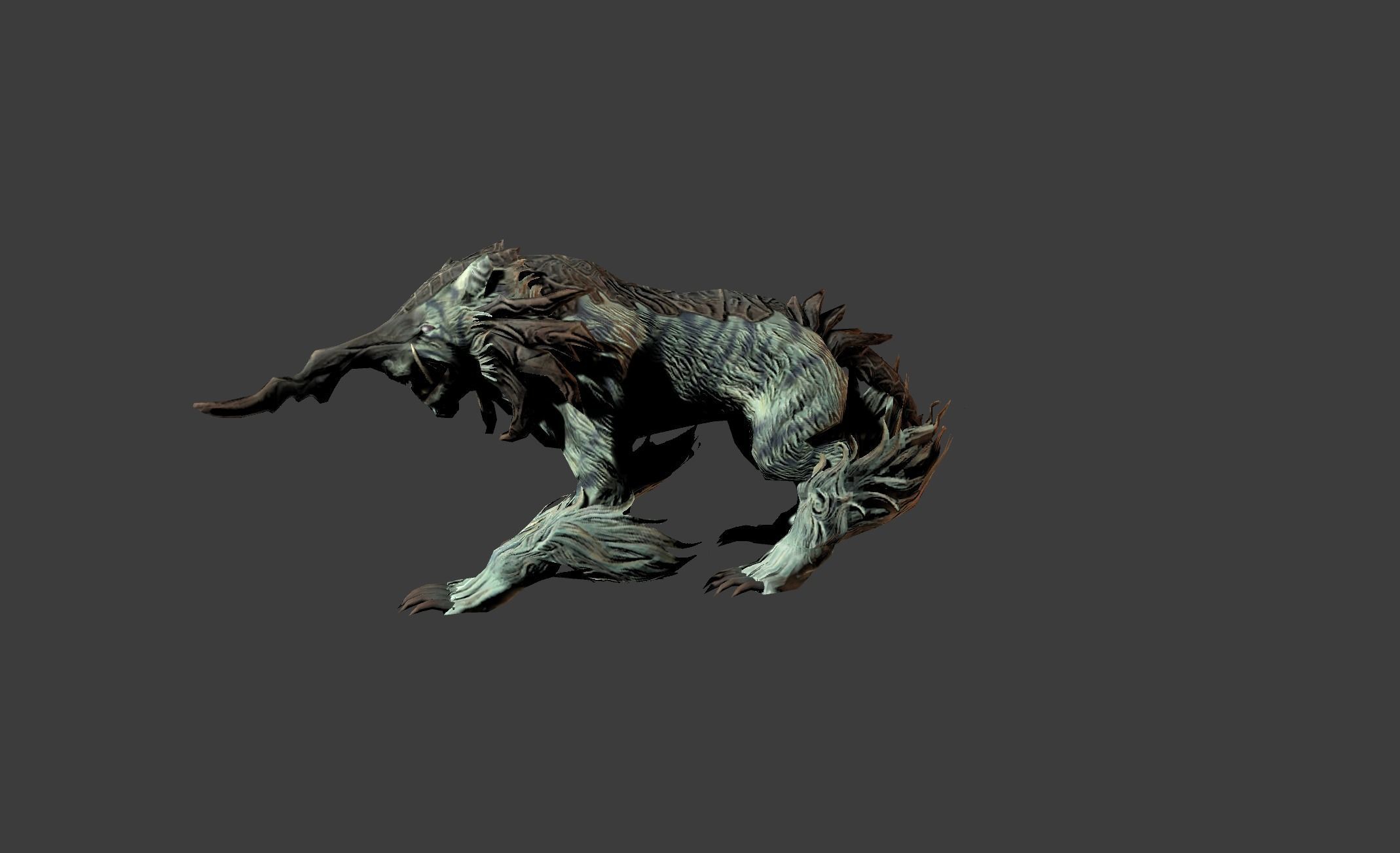 AwlHornTiger Creature Low-poly 3D model_16