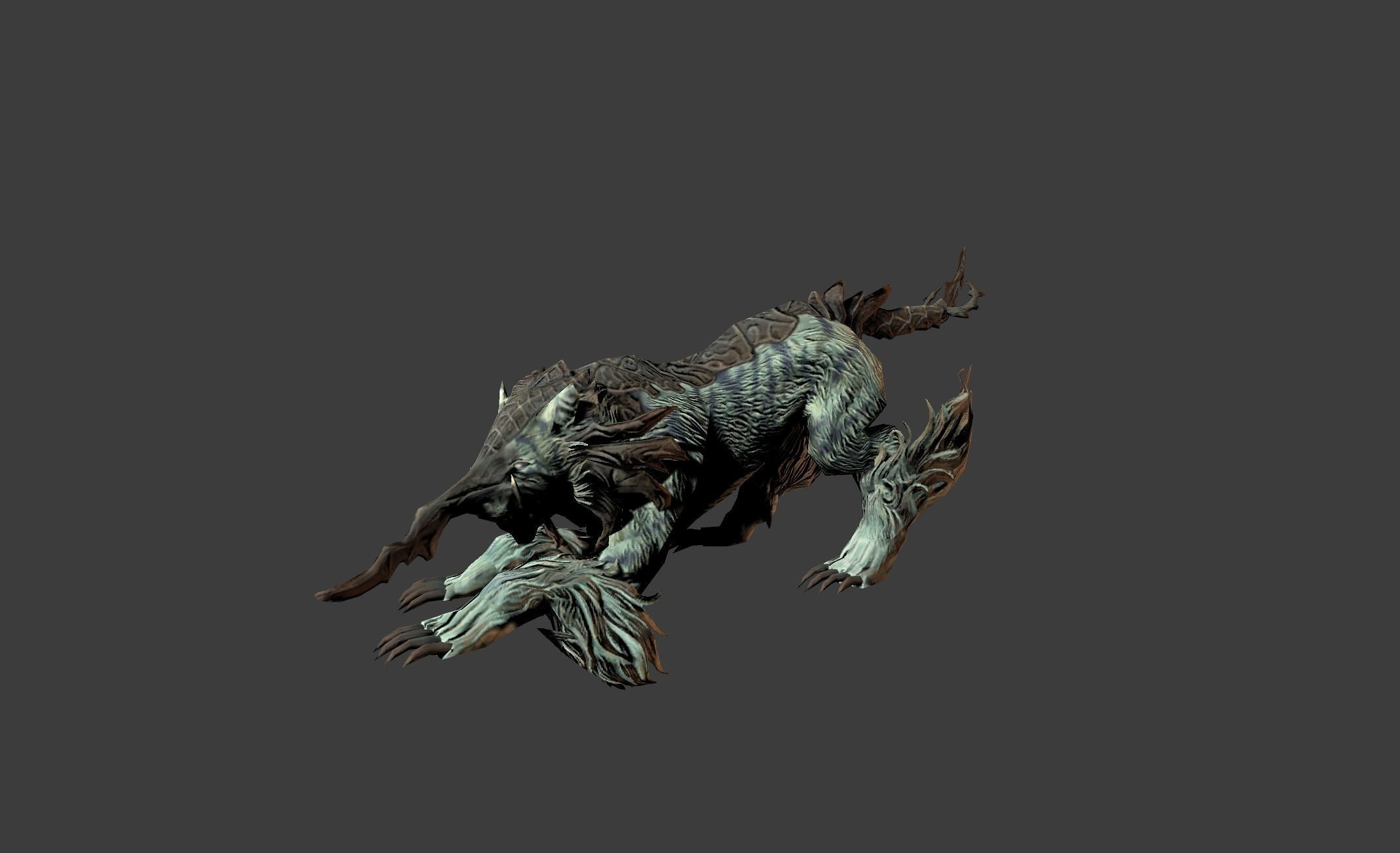 AwlHornTiger Creature Low-poly 3D model_15