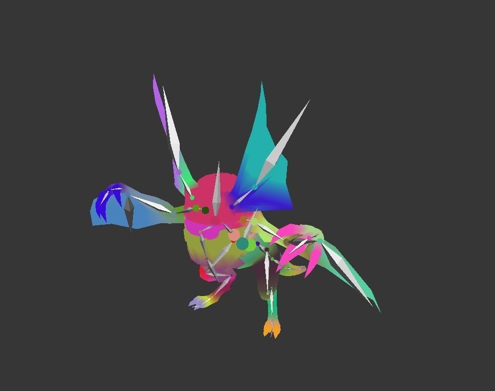 Bat Lizard Demon Mutant Low-poly 3D model_3