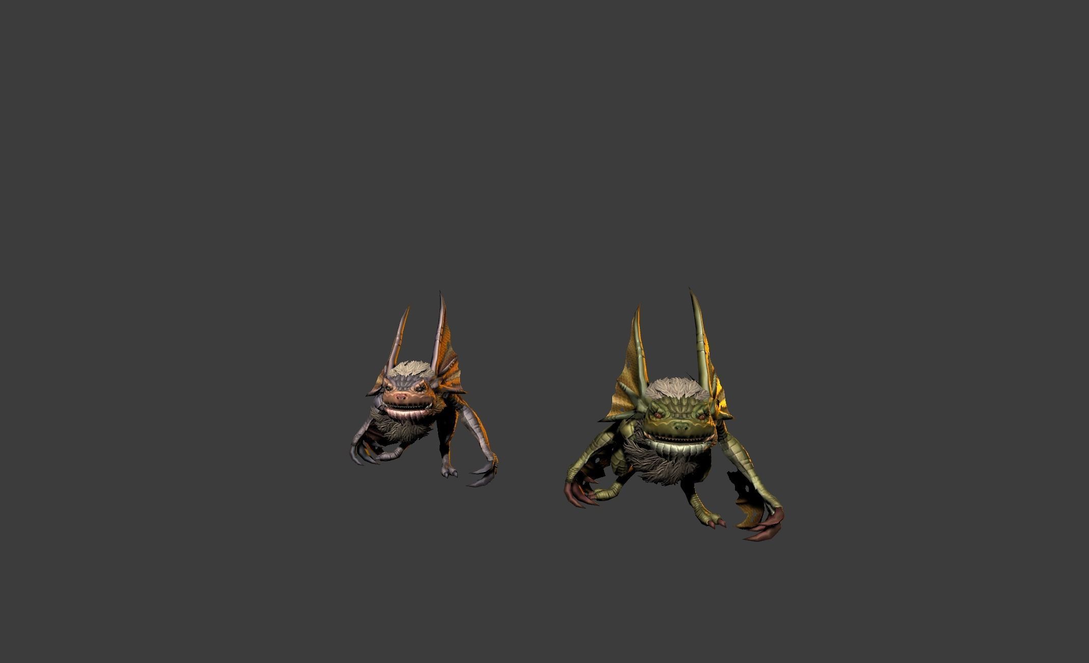 Bat Lizard Demon Mutant Low-poly 3D model_14