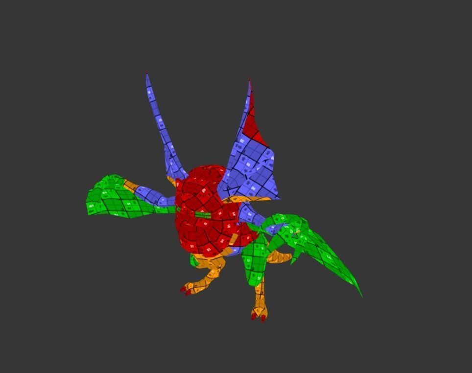 Bat Lizard Demon Mutant Low-poly 3D model_6
