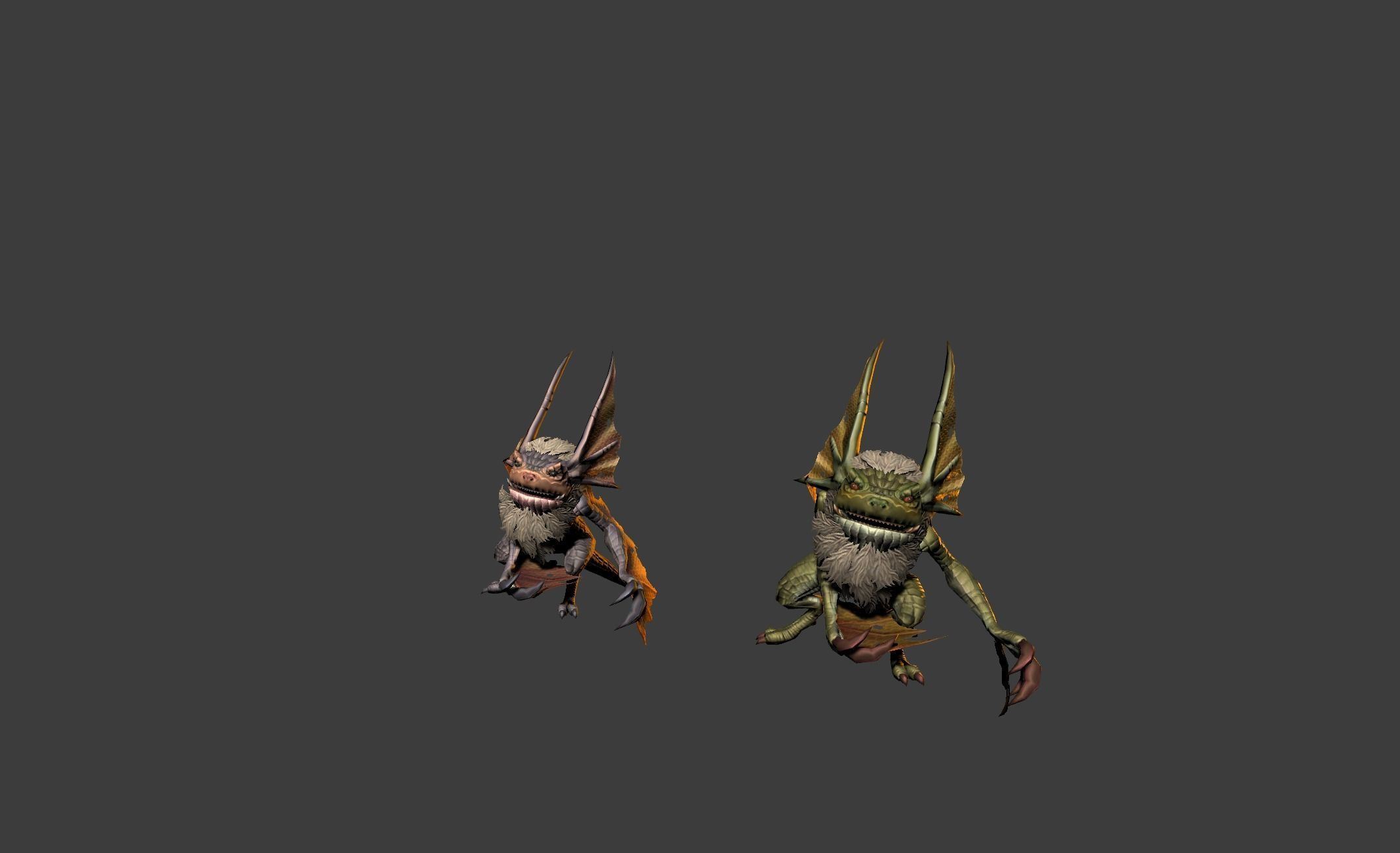 Bat Lizard Demon Mutant Low-poly 3D model_16