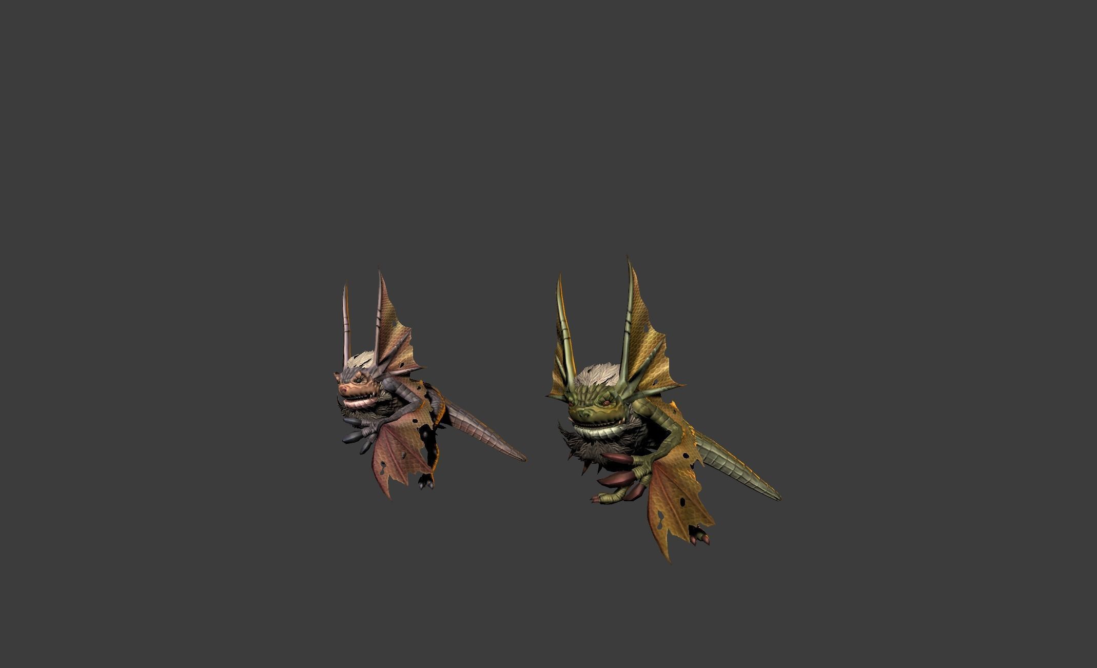 Bat Lizard Demon Mutant Low-poly 3D model_17