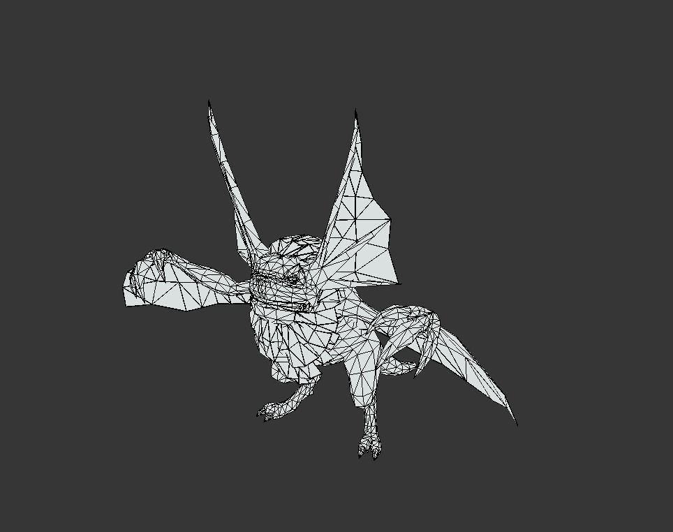 Bat Lizard Demon Mutant Low-poly 3D model_5