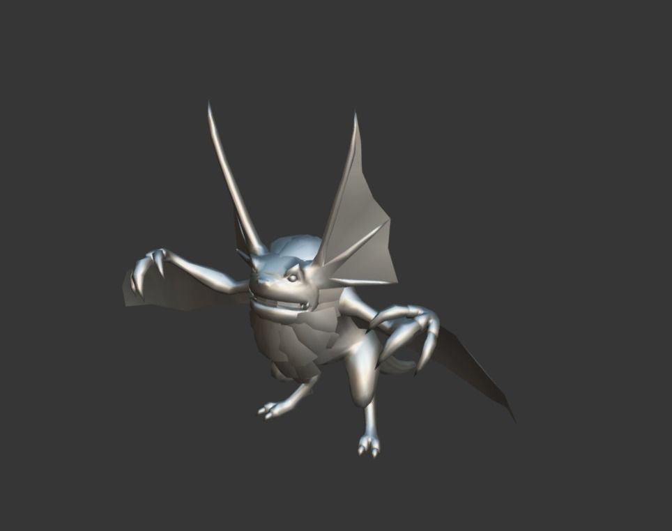 Bat Lizard Demon Mutant Low-poly 3D model_4
