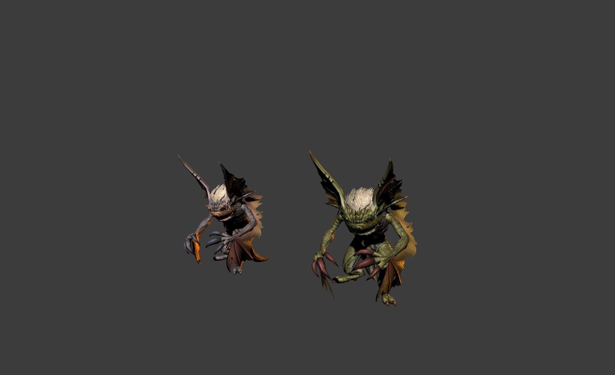 Bat Lizard Demon Mutant Low-poly 3D model_10
