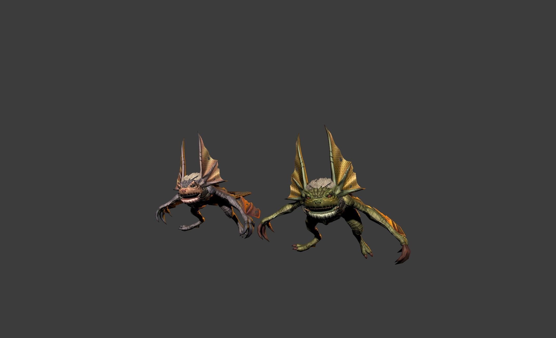 Bat Lizard Demon Mutant Low-poly 3D model_11
