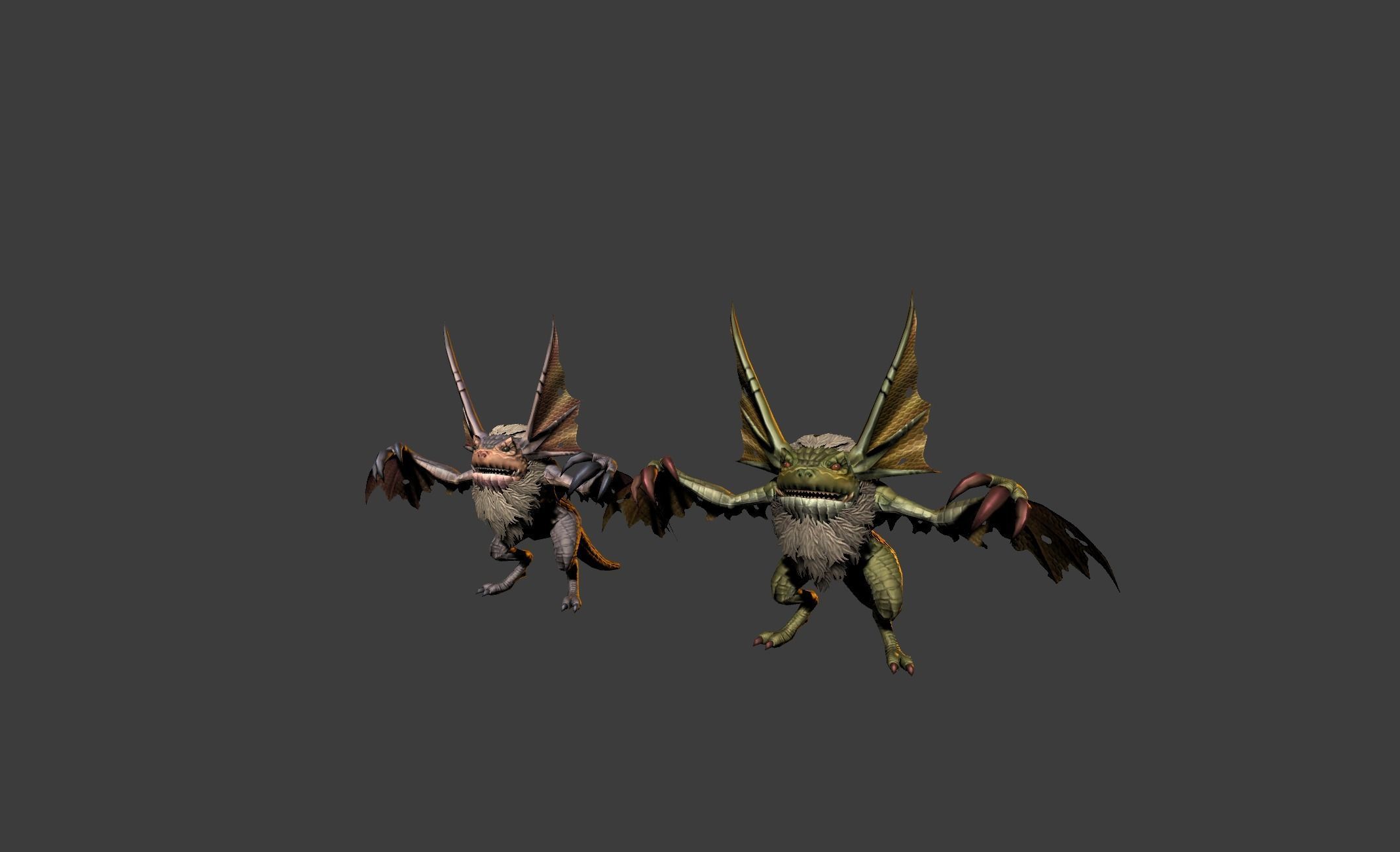 Bat Lizard Demon Mutant Low-poly 3D model_15