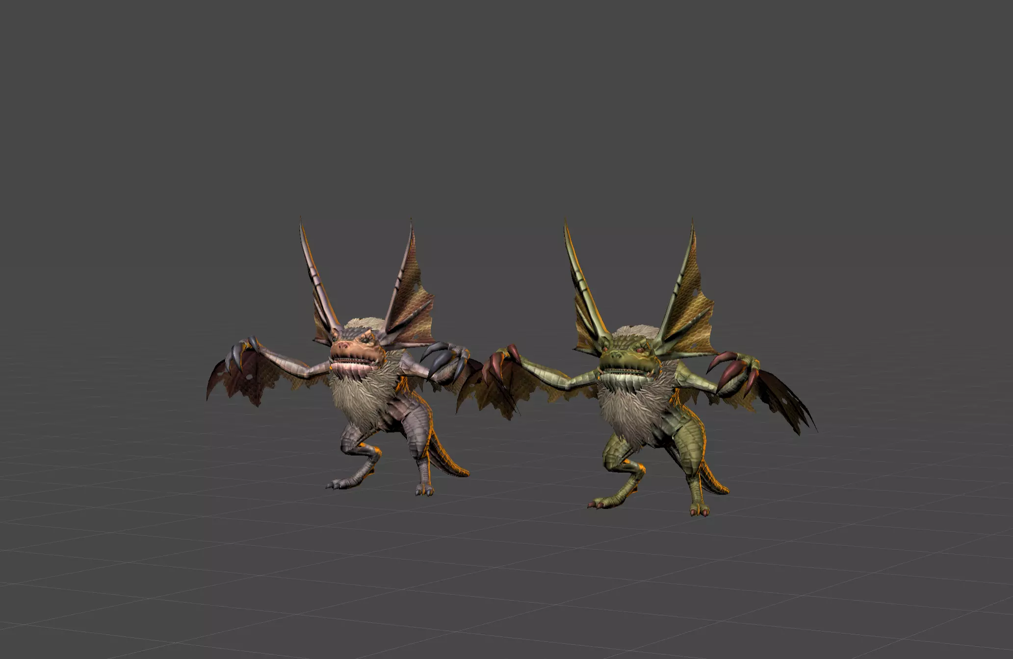 Bat Lizard Demon Mutant Low-poly 3D model_0