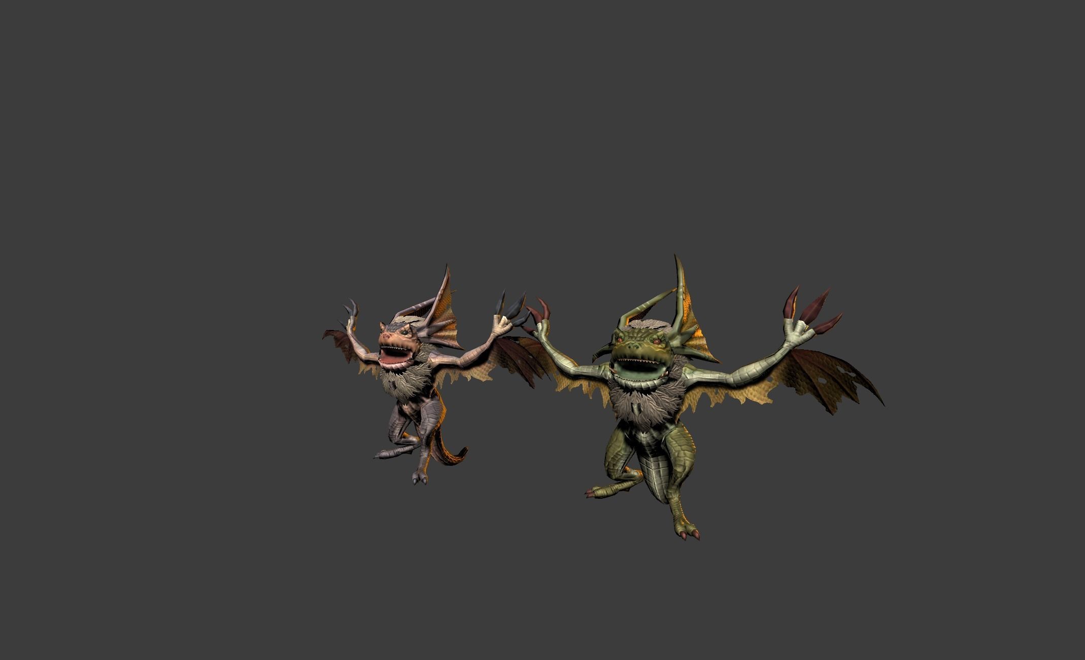 Bat Lizard Demon Mutant Low-poly 3D model_19