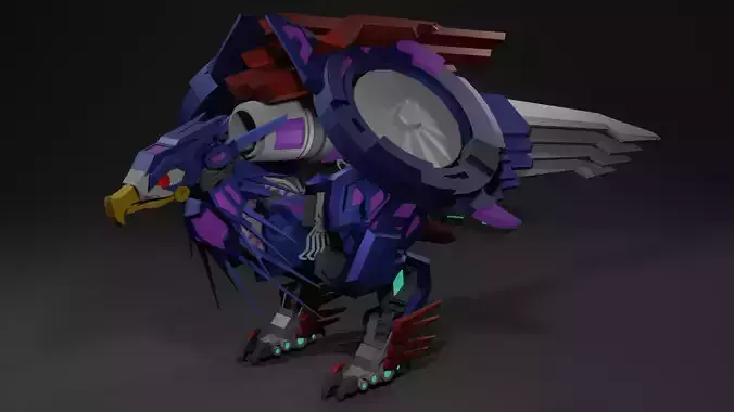Eagle Robot Low-poly 3D model