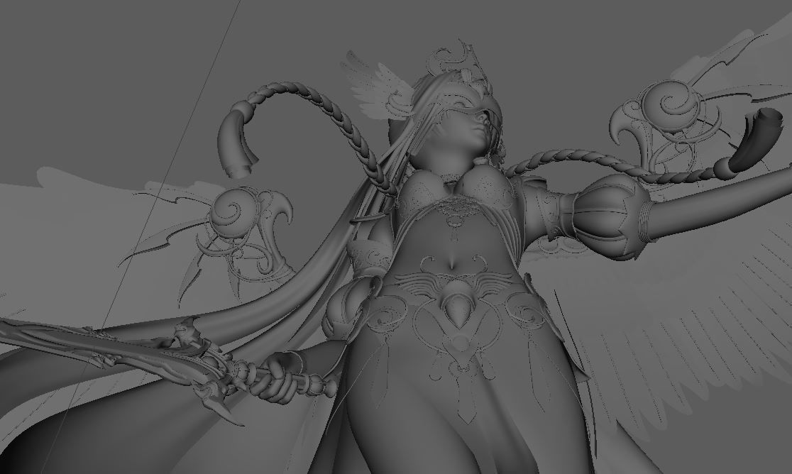 Angel with wings 3D print model_5